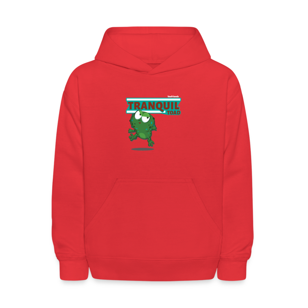 Tranquil Toad Character Comfort Kids Hoodie - red