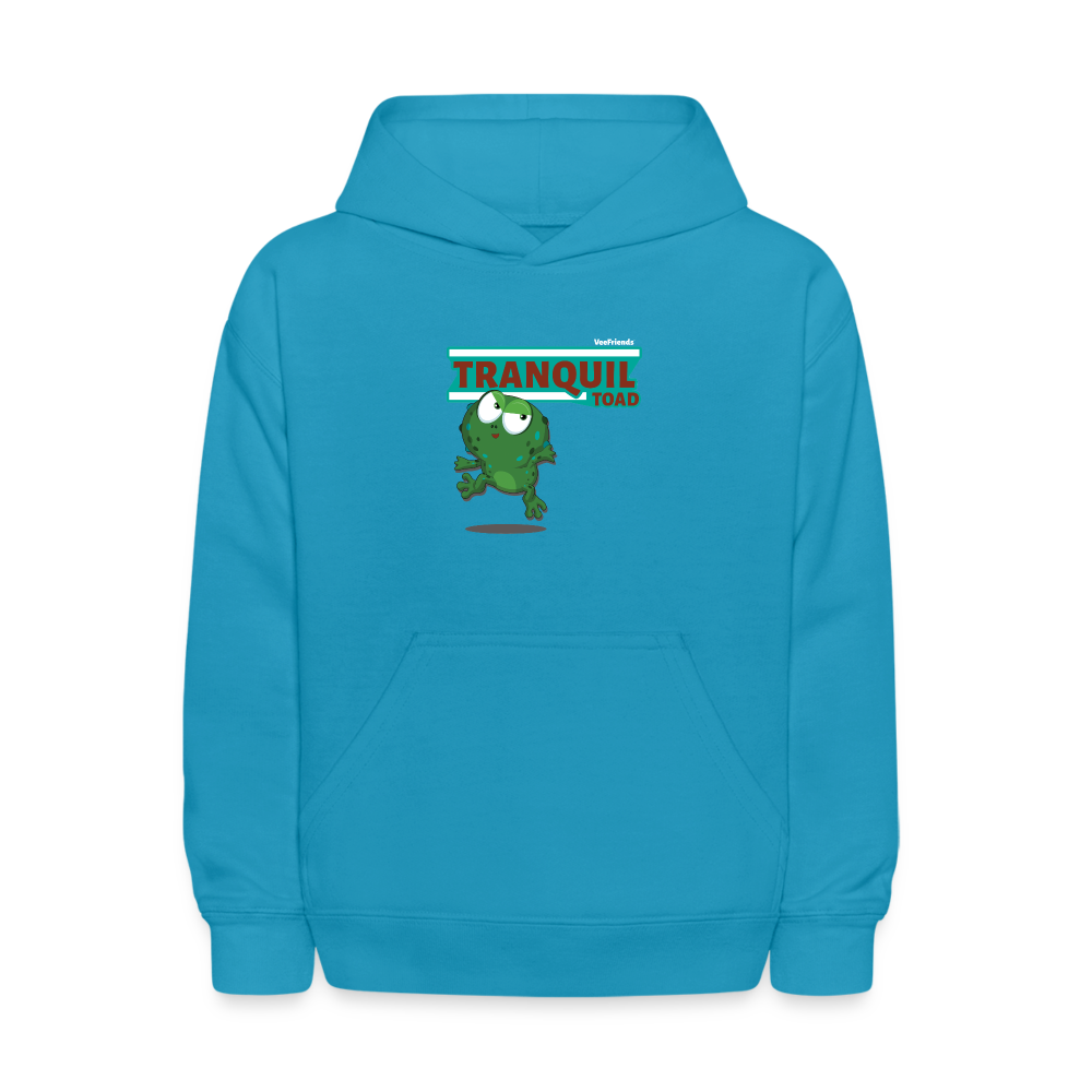 Tranquil Toad Character Comfort Kids Hoodie - turquoise