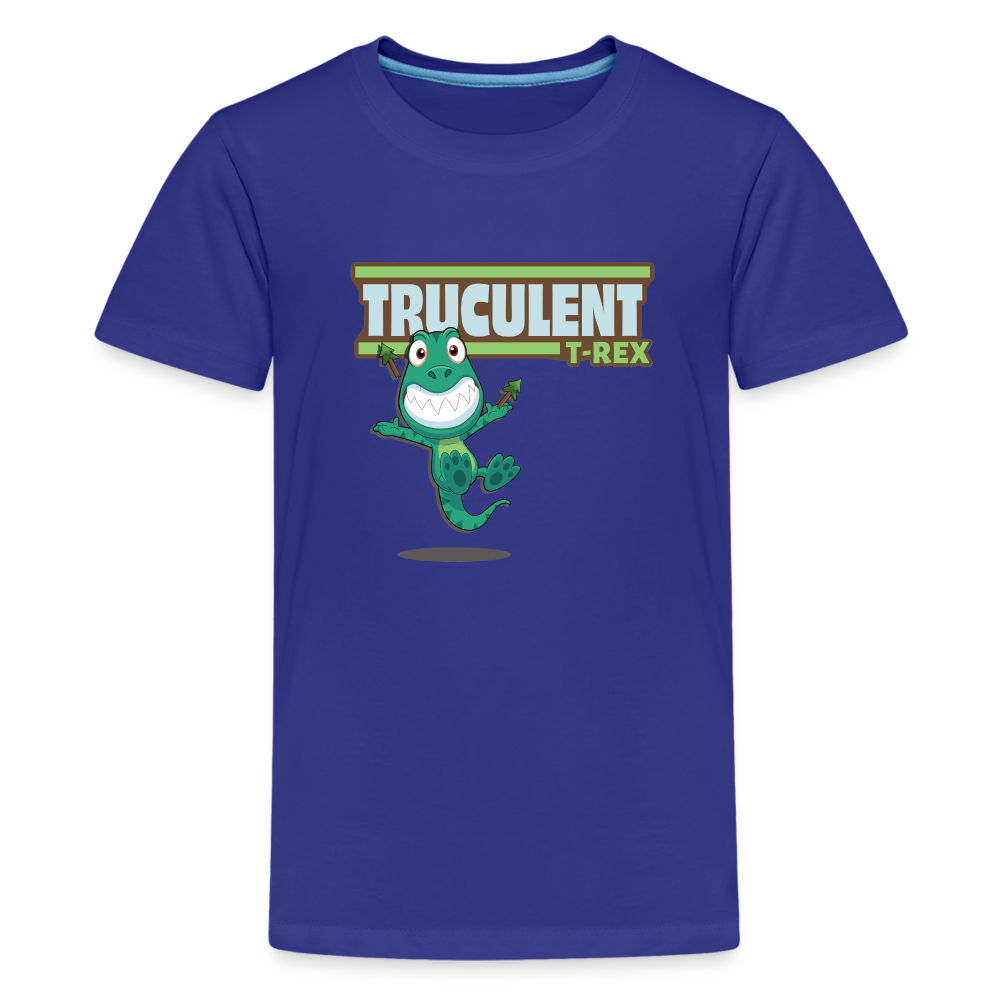 Truculent T-Rex Character Comfort Kids Tee - royal blue