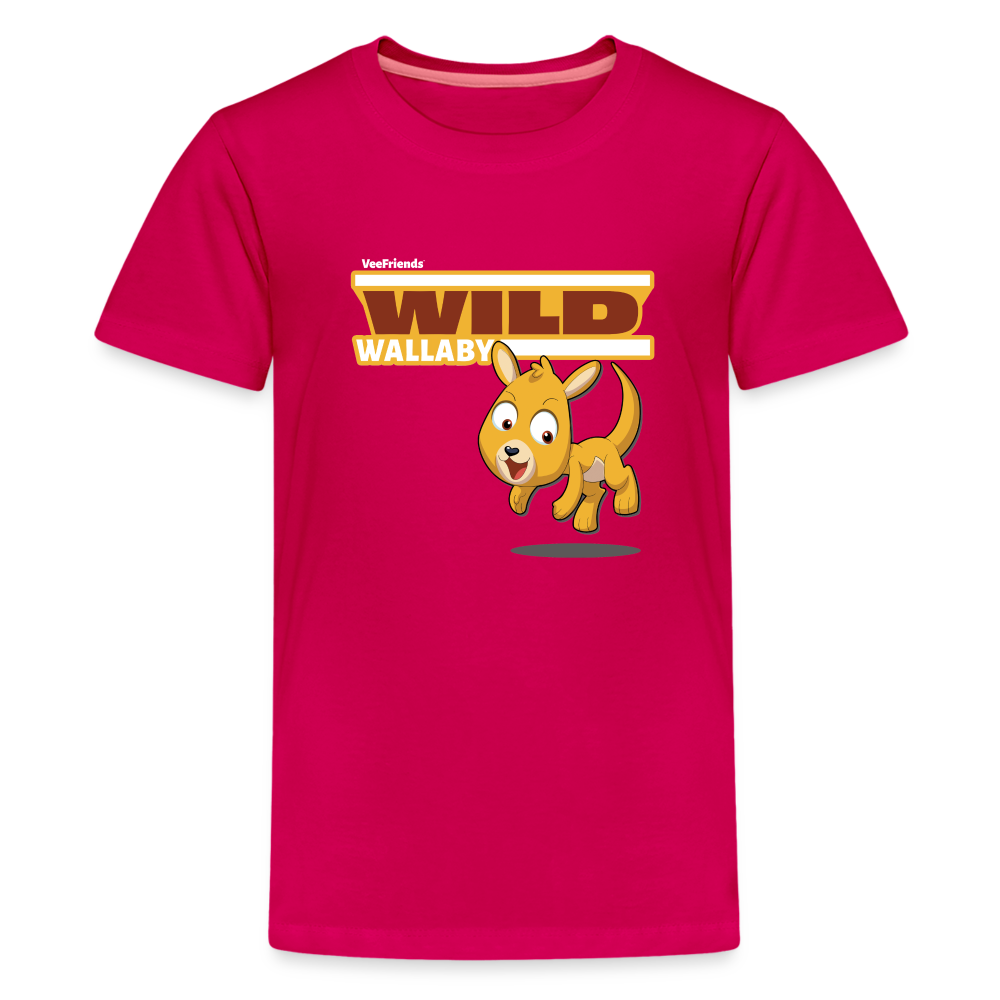 Wild Wallaby Character Comfort Kids Tee - dark pink