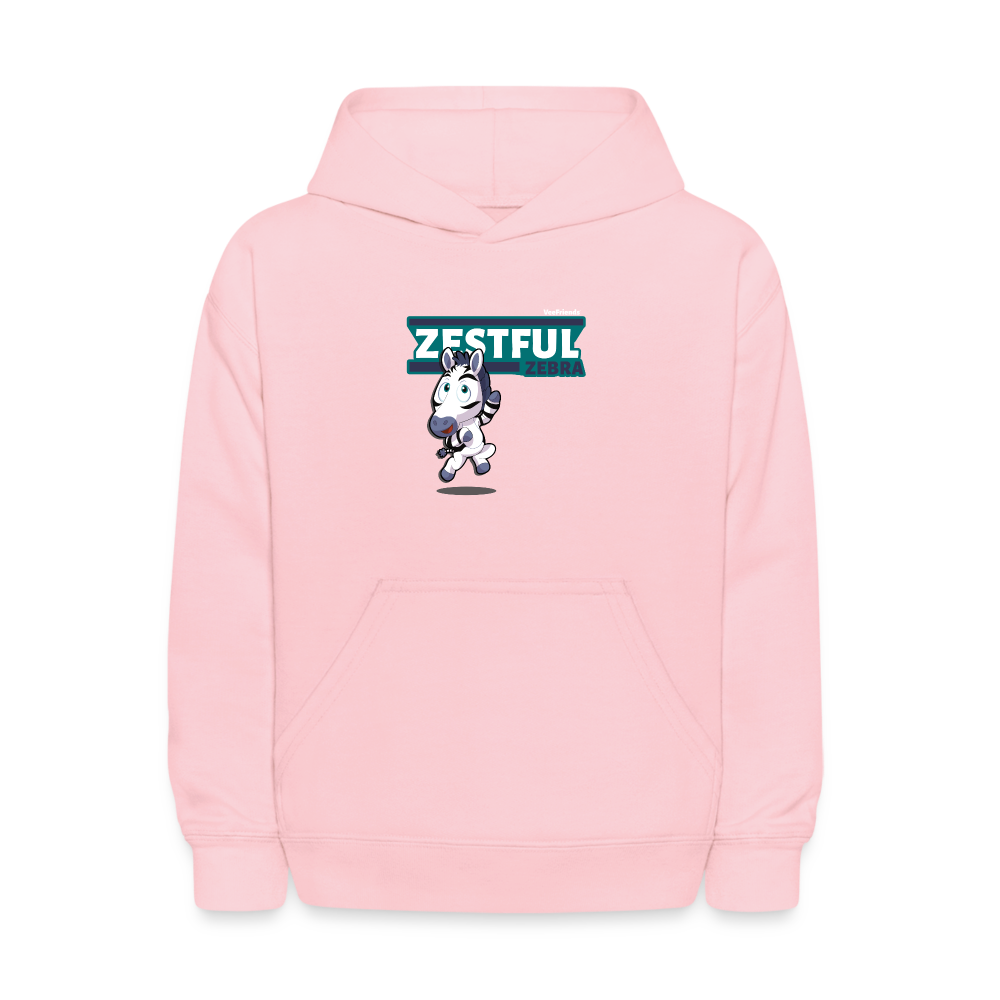 Zestful Zebra Character Comfort Kids Hoodie - pink
