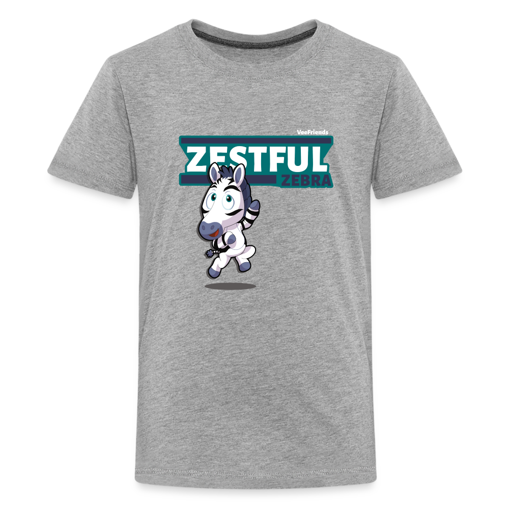 Zestful Zebra Character Comfort Kids Tee - heather gray