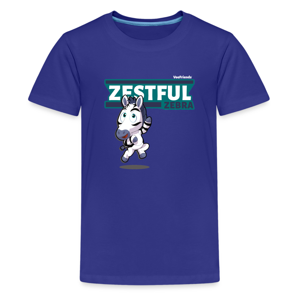 Zestful Zebra Character Comfort Kids Tee - royal blue