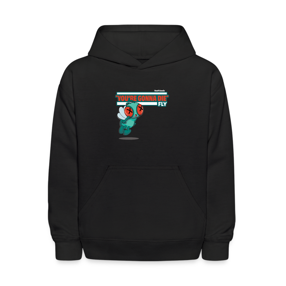 "You’re Gonna Die" Fly Character Comfort Kids Hoodie - black