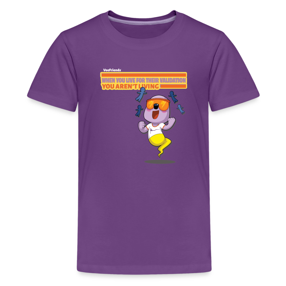 When You Live For Their Validation You Aren’t Living Character Comfort Kids Tee - purple