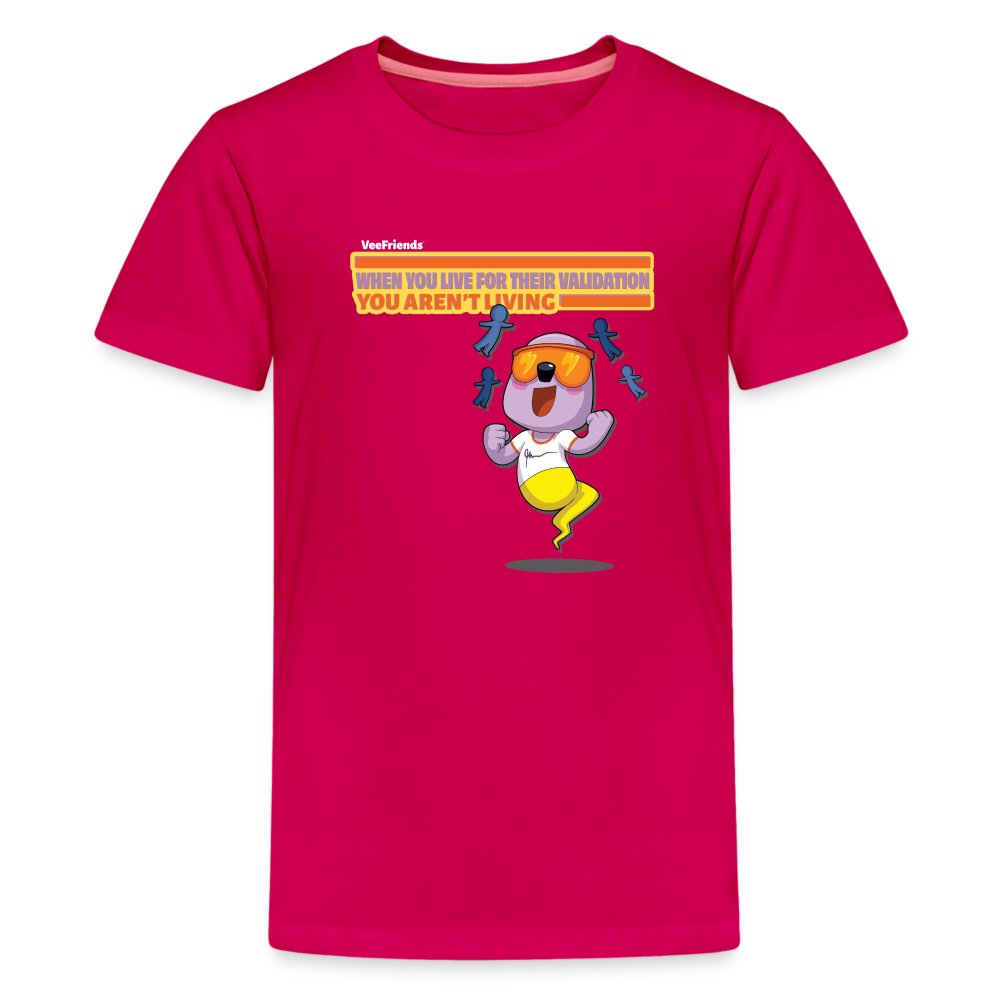 When You Live For Their Validation You Aren’t Living Character Comfort Kids Tee - dark pink