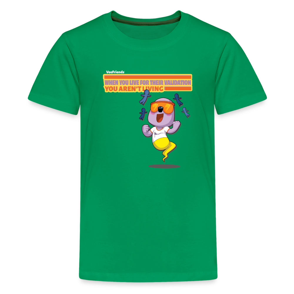 When You Live For Their Validation You Aren’t Living Character Comfort Kids Tee - kelly green