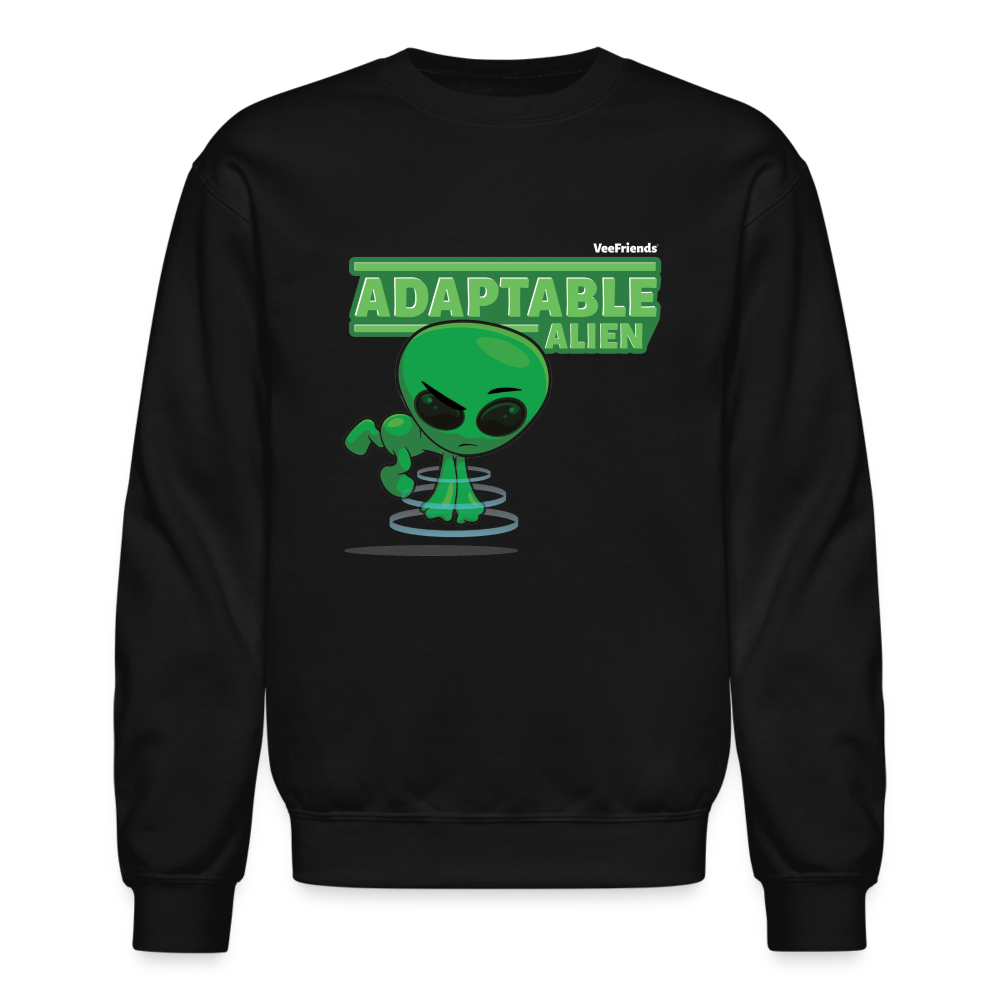 Adaptable Alien Character Comfort Adult Crewneck Sweatshirt - black