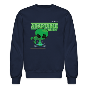 Adaptable Alien Character Comfort Adult Crewneck Sweatshirt - navy