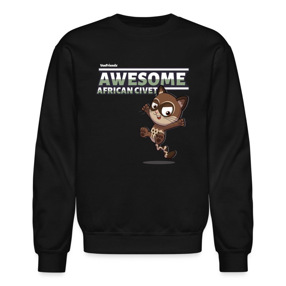 Awesome African Civet Character Comfort Adult Crewneck Sweatshirt - black