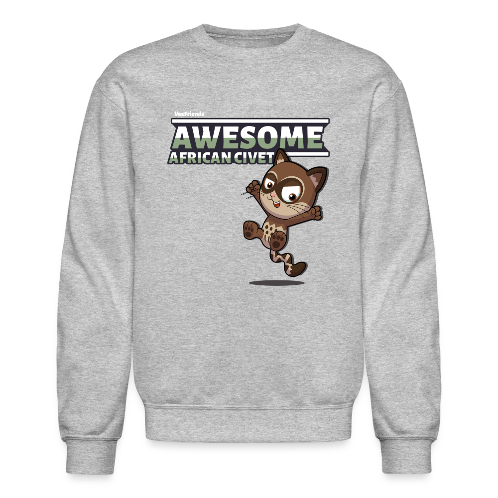 Awesome African Civet Character Comfort Adult Crewneck Sweatshirt - heather gray