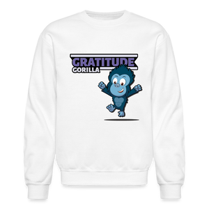 Gratitude Gorilla Character Comfort Adult Crewneck Sweatshirt - white