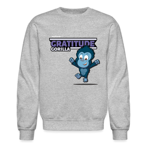 Gratitude Gorilla Character Comfort Adult Crewneck Sweatshirt - heather gray
