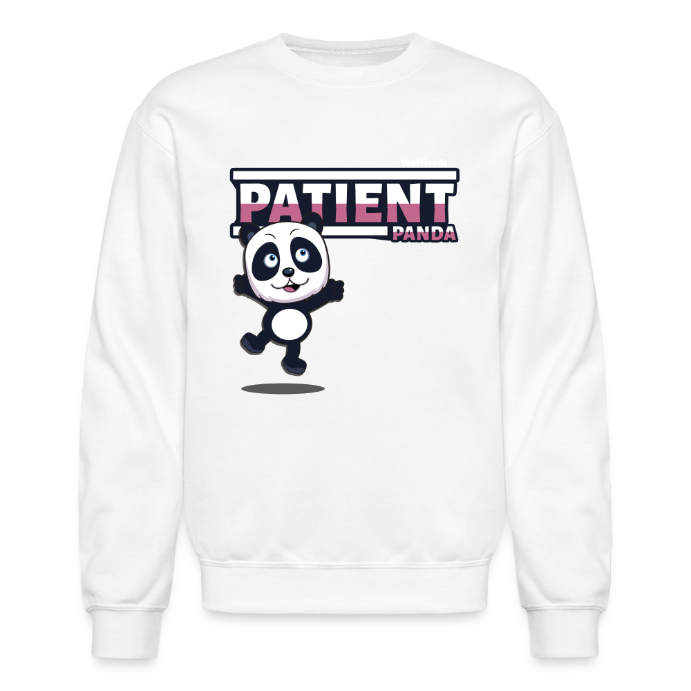 Patient Panda Character Comfort Adult Crewneck Sweatshirt - white