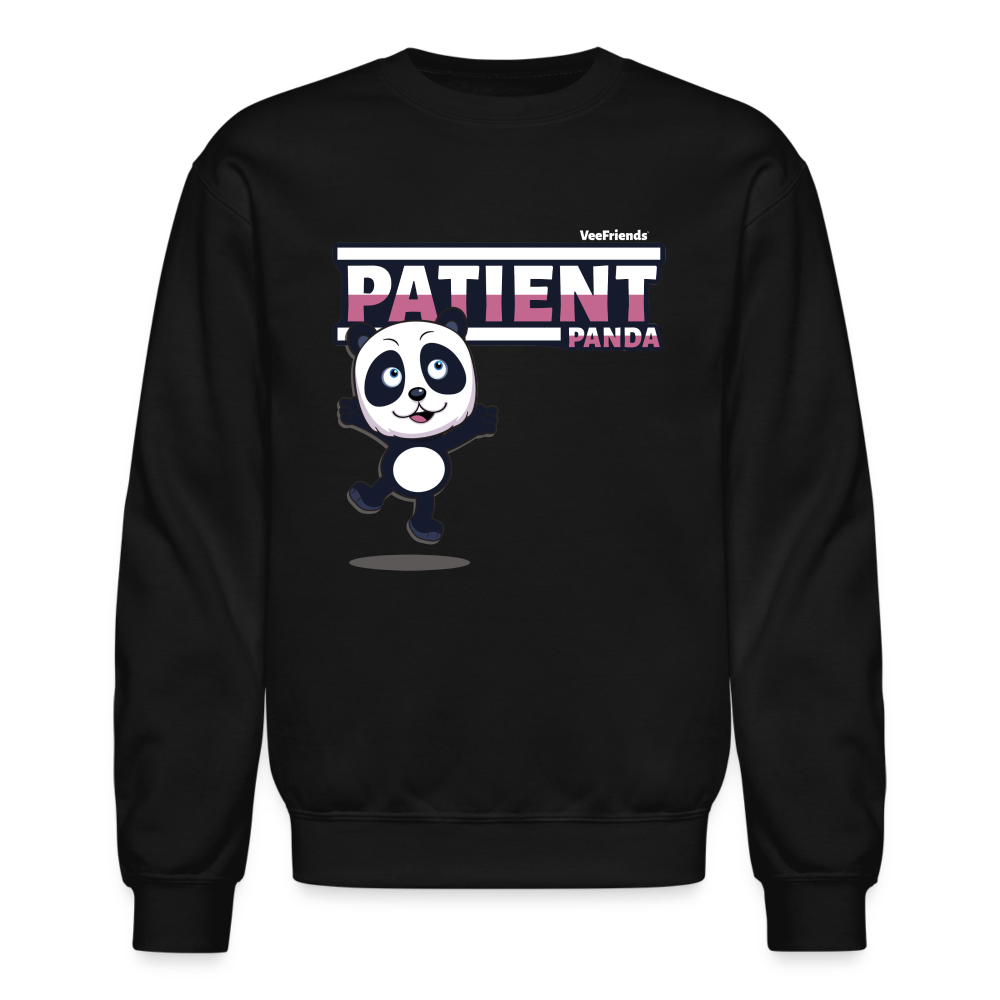 Patient Panda Character Comfort Adult Crewneck Sweatshirt - black