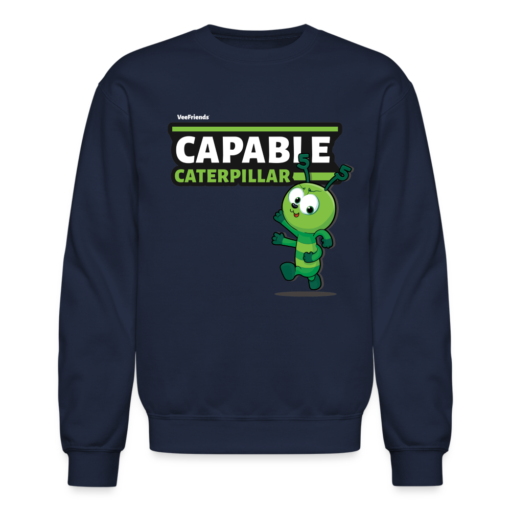 Capable Caterpillar Character Comfort Adult Crewneck Sweatshirt - navy