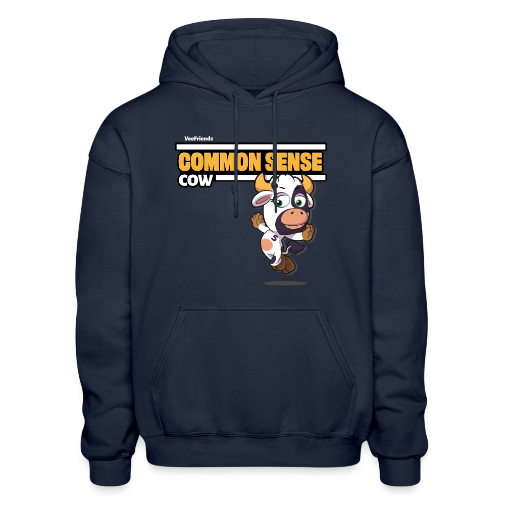Common Sense Cow Character Comfort Adult Hoodie - navy