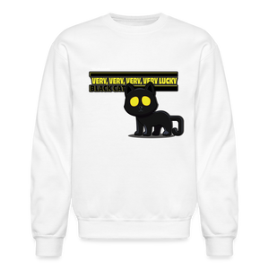 Very, Very, Very, Very Lucky Black Cat (S1) Character Comfort Adult Crewneck Sweatshirt - white