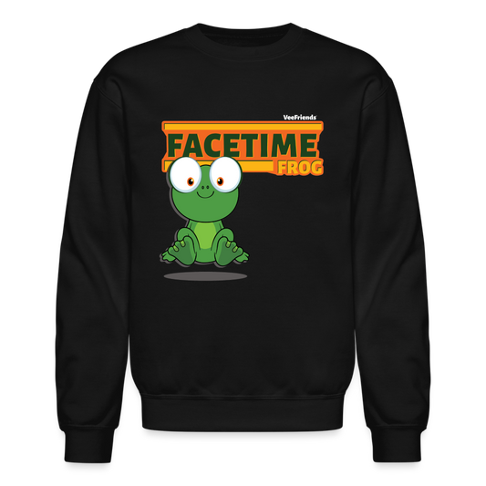 Facetime Frog Character Comfort Adult Crewneck Sweatshirt - black