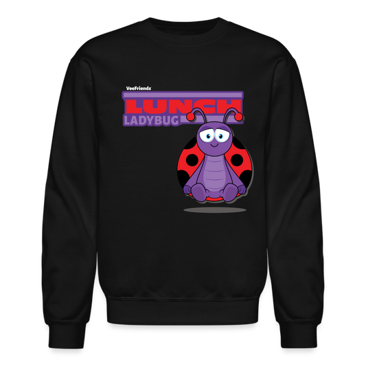Lunch Ladybug Character Comfort Adult Crewneck Sweatshirt - black