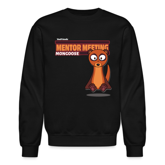 Mentor Meeting Mongoose Character Comfort Adult Crewneck Sweatshirt - black