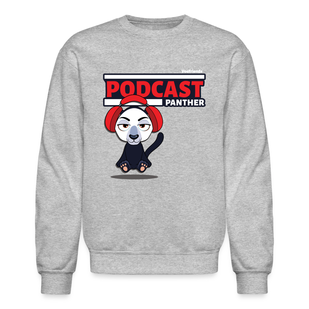 Podcast Panther Character Comfort Adult Crewneck Sweatshirt - heather gray