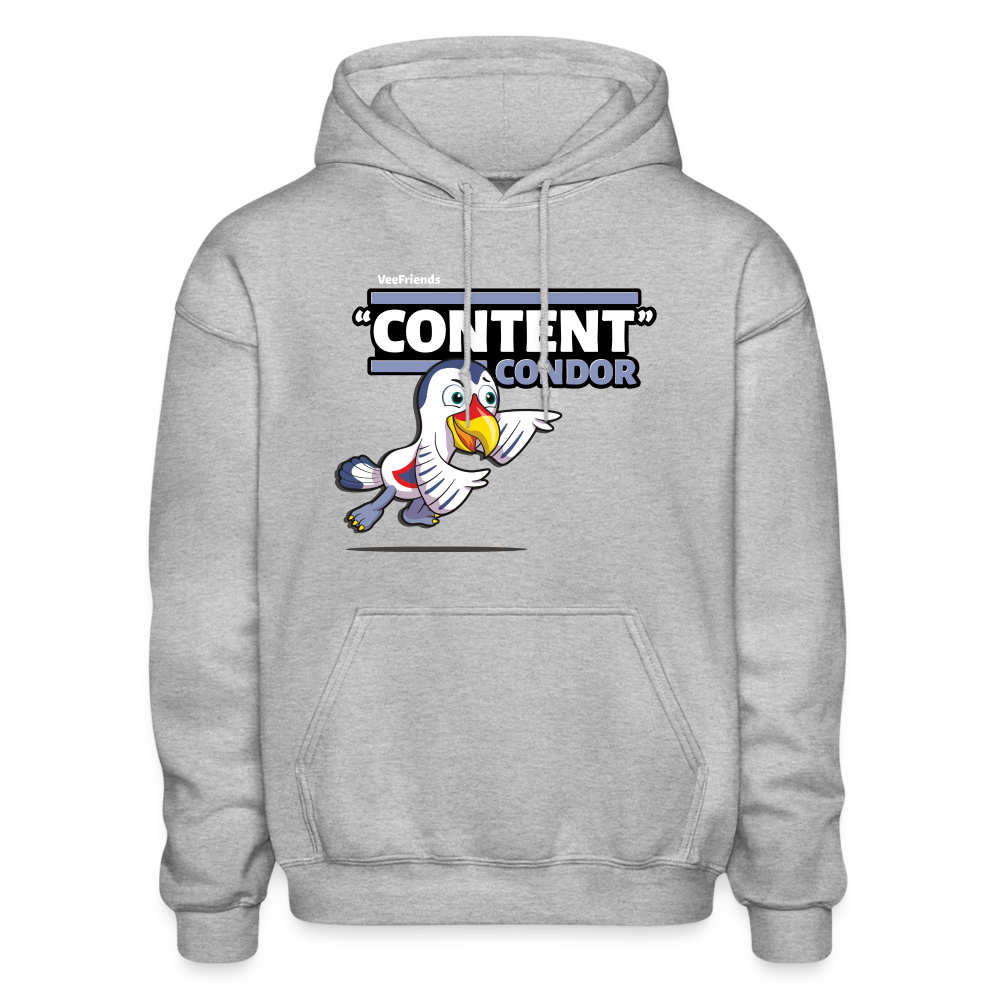 "Content" Condor Character Comfort Adult Hoodie - heather gray