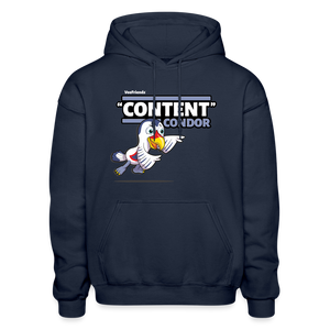 "Content" Condor Character Comfort Adult Hoodie - navy