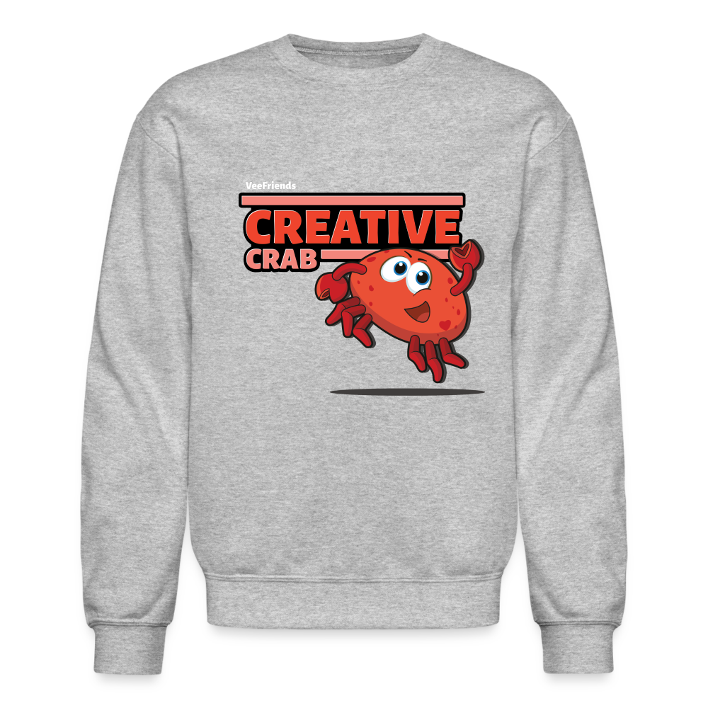 Creative Crab Character Comfort Adult Crewneck Sweatshirt - heather gray