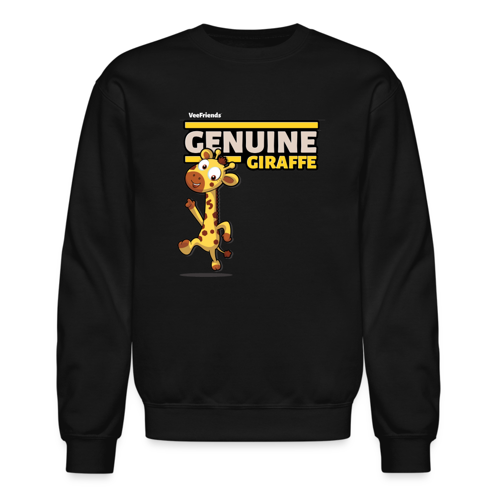 Genuine Giraffe Character Comfort Adult Crewneck Sweatshirt - black