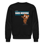 Hard-Working Wombat Character Comfort Adult Crewneck Sweatshirt - black