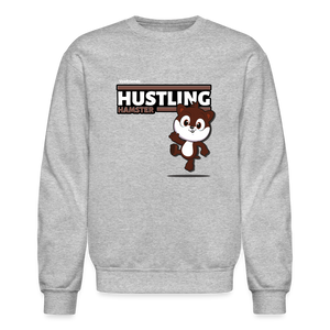 Hustling Hamster Character Comfort Adult Crewneck Sweatshirt - heather gray