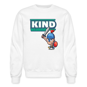 Kind-Warrior Character Comfort Adult Crewneck Sweatshirt - white
