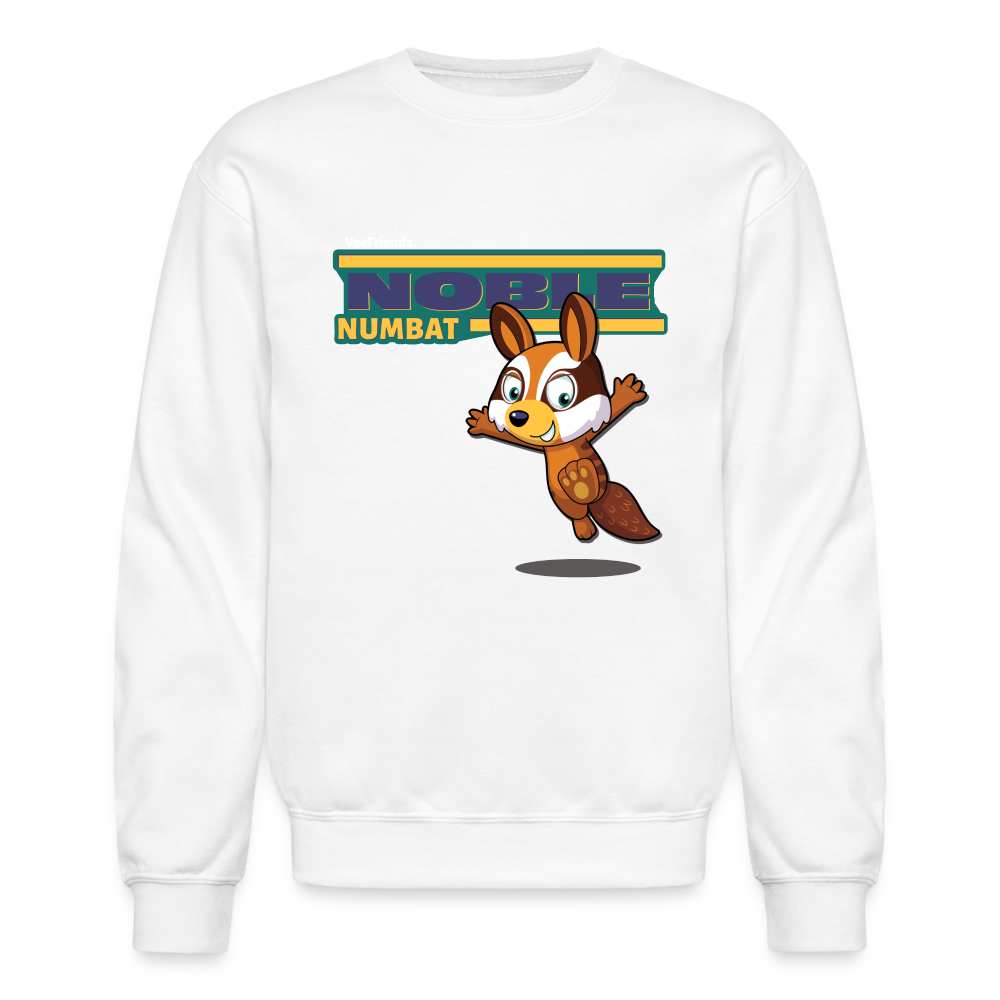 Noble Numbat Character Comfort Adult Crewneck Sweatshirt - white