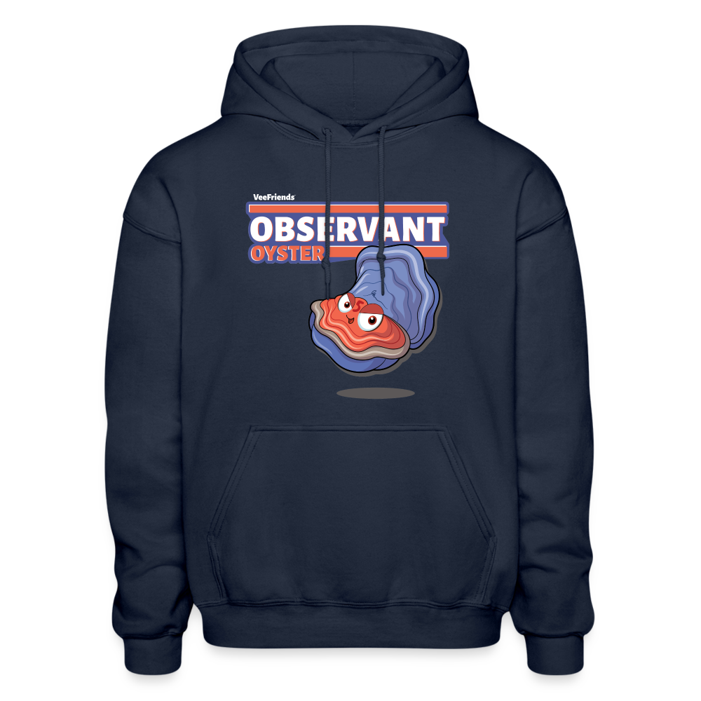 Observant Oyster Character Comfort Adult Hoodie - navy