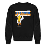 Peaceful Pelican Character Comfort Adult Crewneck Sweatshirt - black