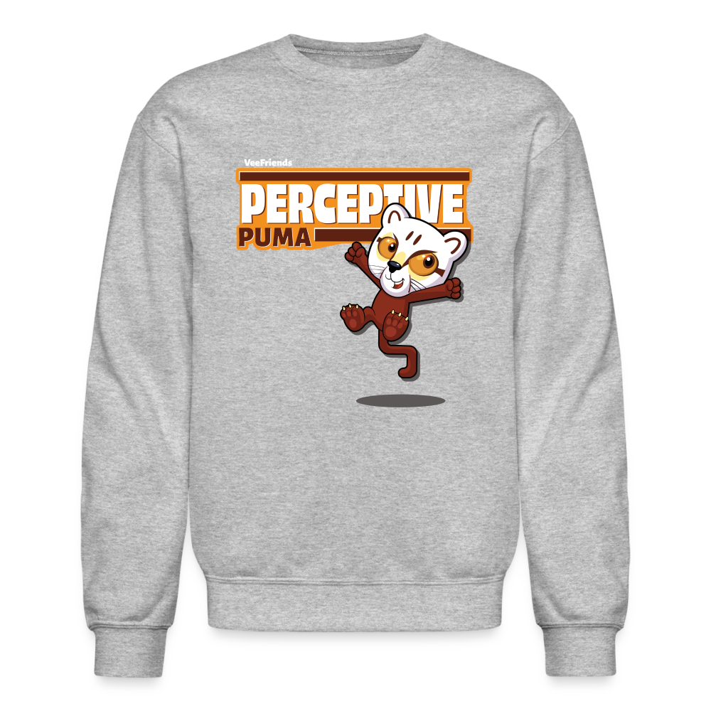 Perceptive Puma Character Comfort Adult Crewneck Sweatshirt - heather gray
