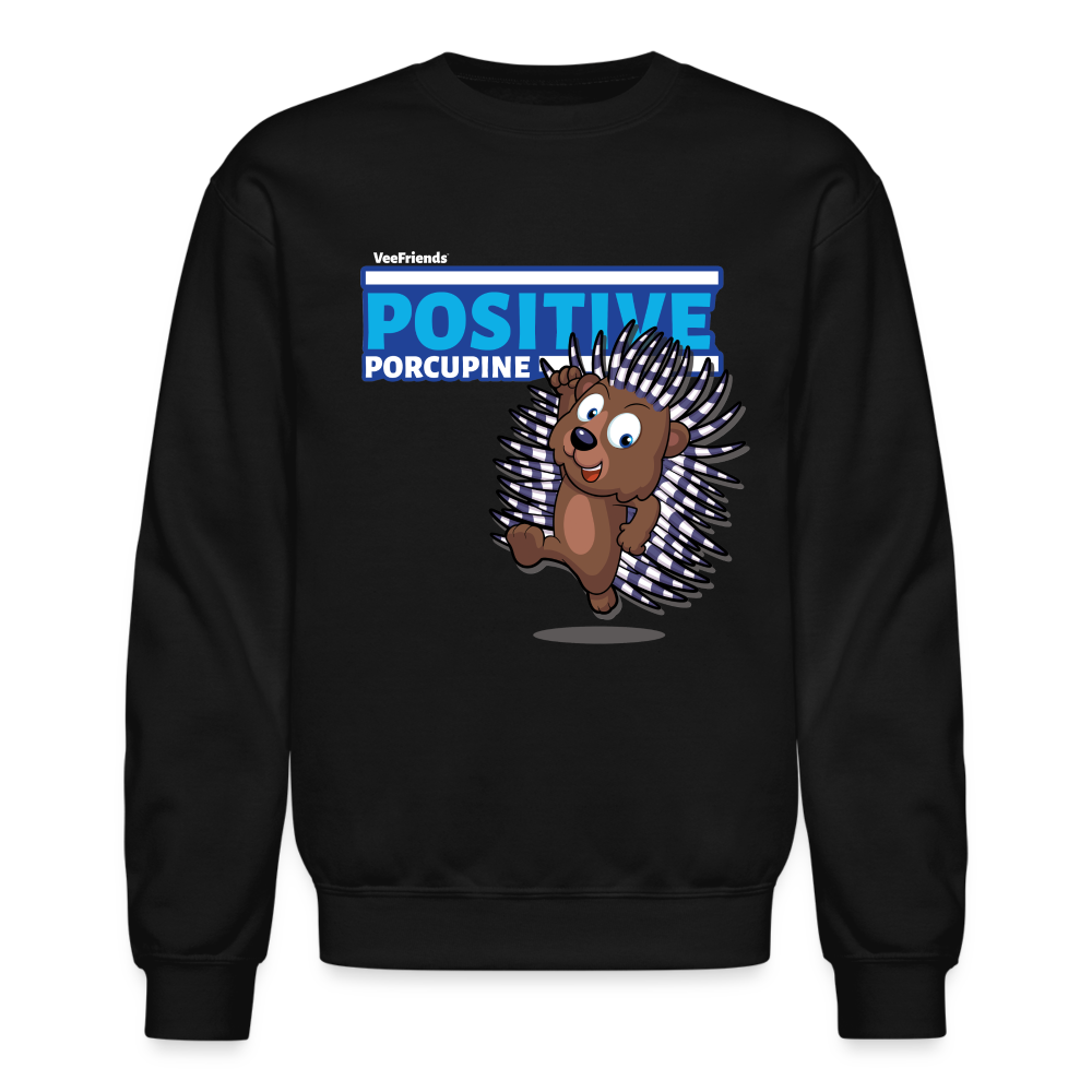 Positive Porcupine Character Comfort Adult Crewneck Sweatshirt - black
