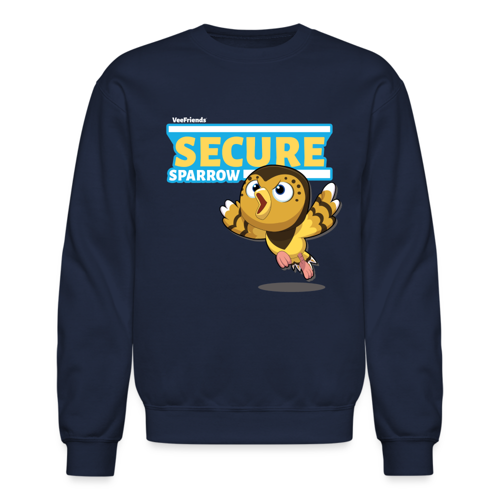 Secure Sparrow Character Comfort Adult Crewneck Sweatshirt - navy