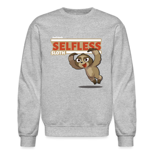 Selfless Sloth Character Comfort Adult Crewneck Sweatshirt - heather gray