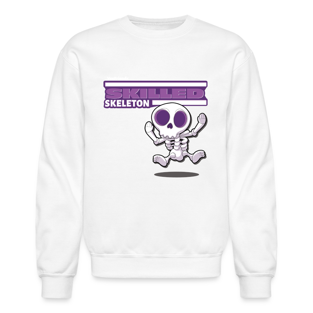 Skilled Skeleton Character Comfort Adult Crewneck Sweatshirt - white