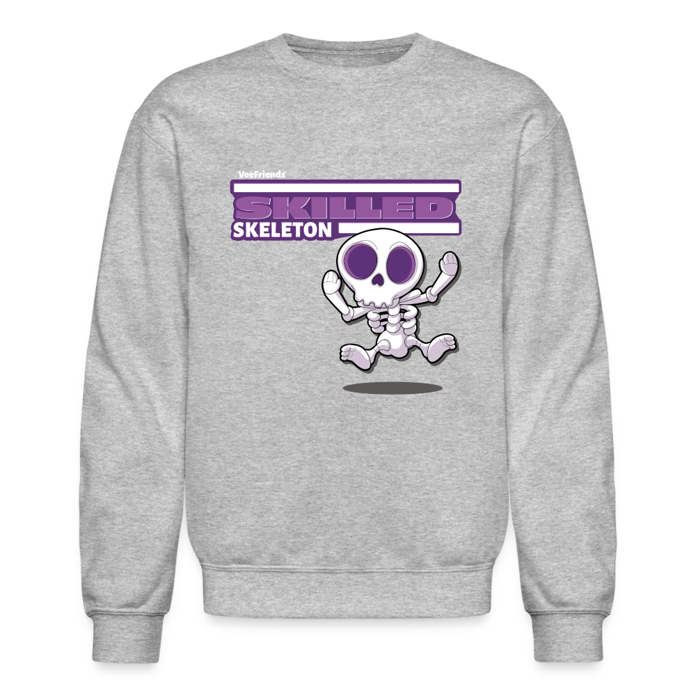 Skilled Skeleton Character Comfort Adult Crewneck Sweatshirt - heather gray