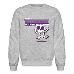 Skilled Skeleton Character Comfort Adult Crewneck Sweatshirt - heather gray