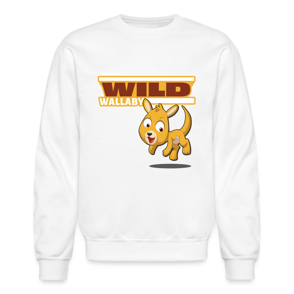 Wild Wallaby Character Comfort Adult Crewneck Sweatshirt - white