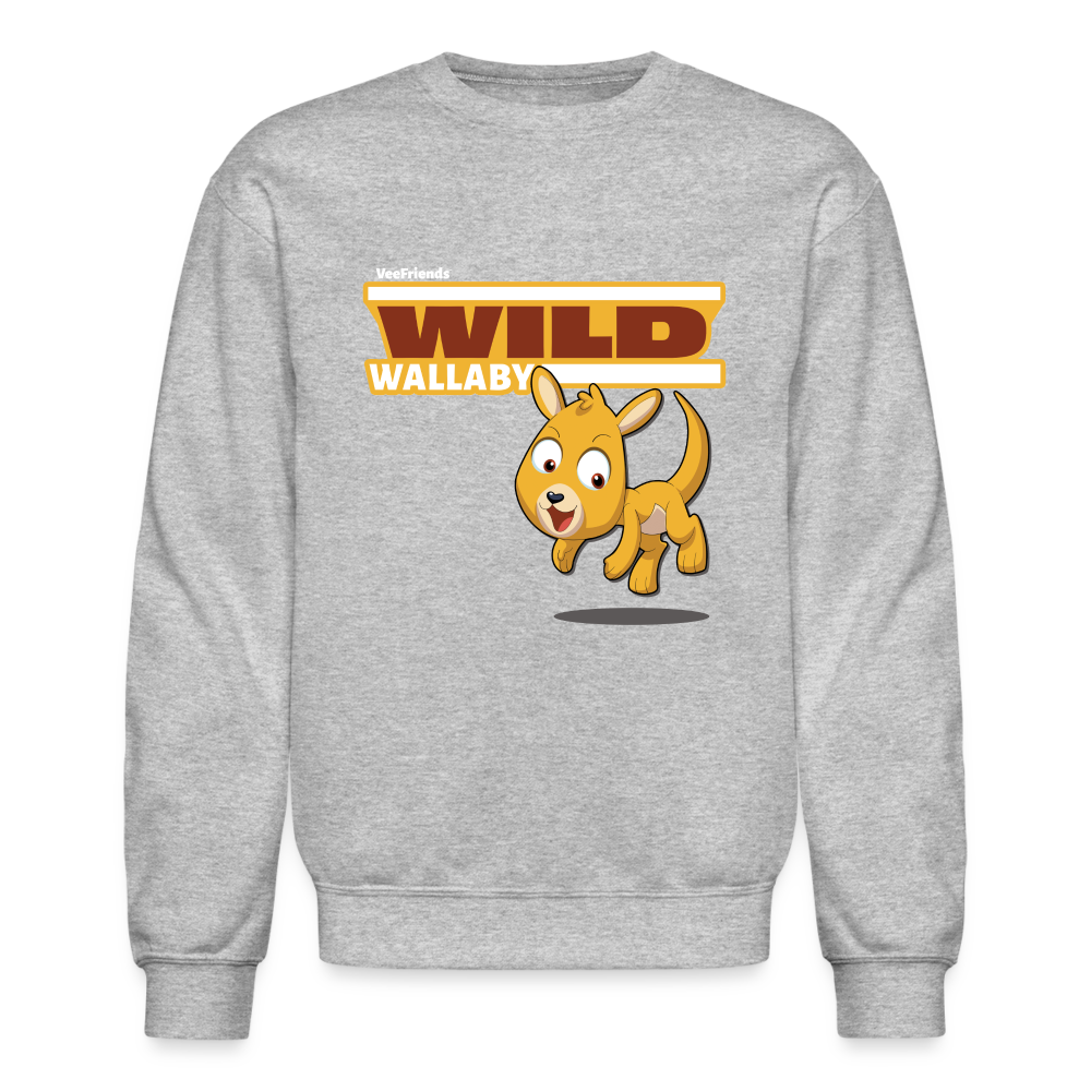 Wild Wallaby Character Comfort Adult Crewneck Sweatshirt - heather gray
