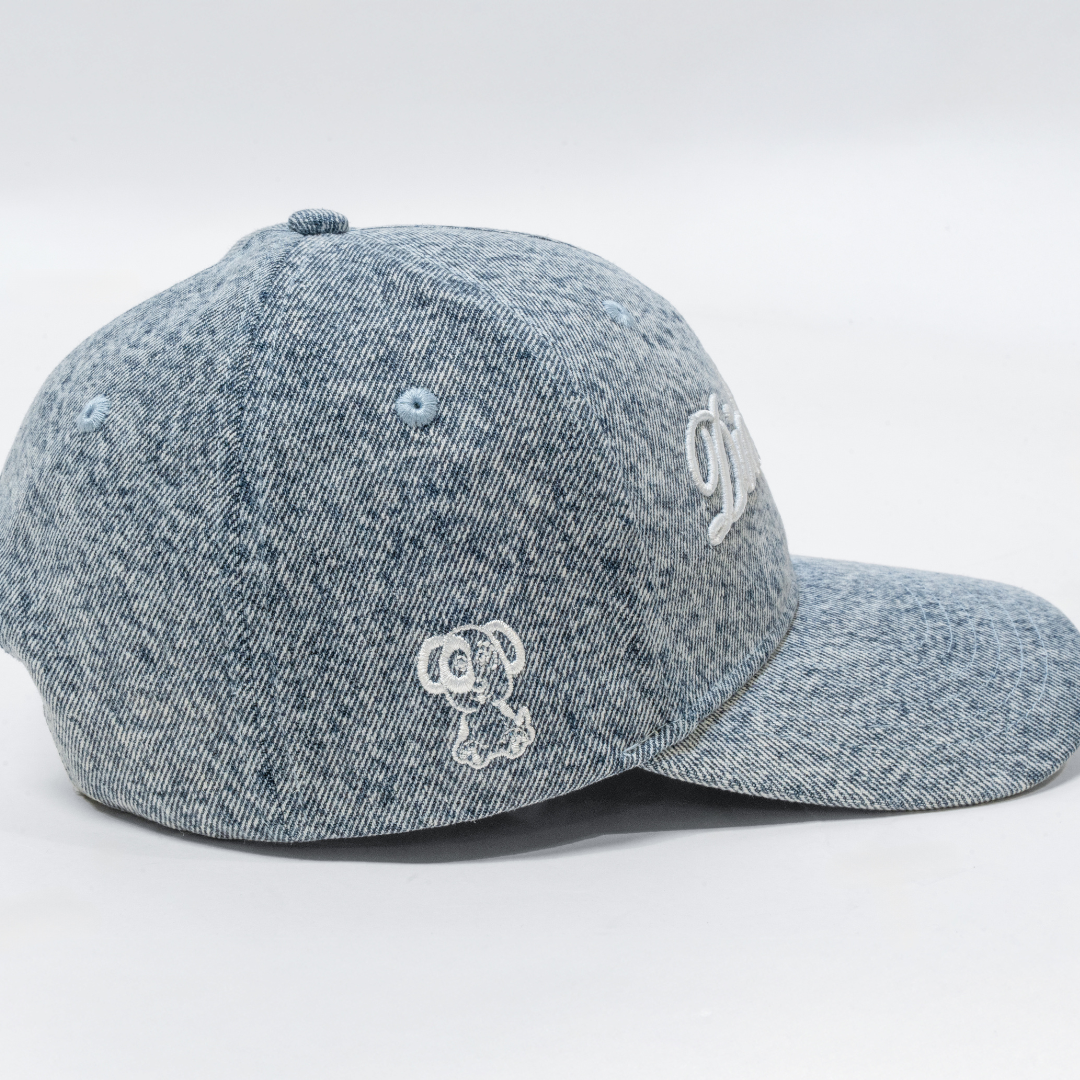 "Dialed In" Dog Cap in Stone Washed Denim