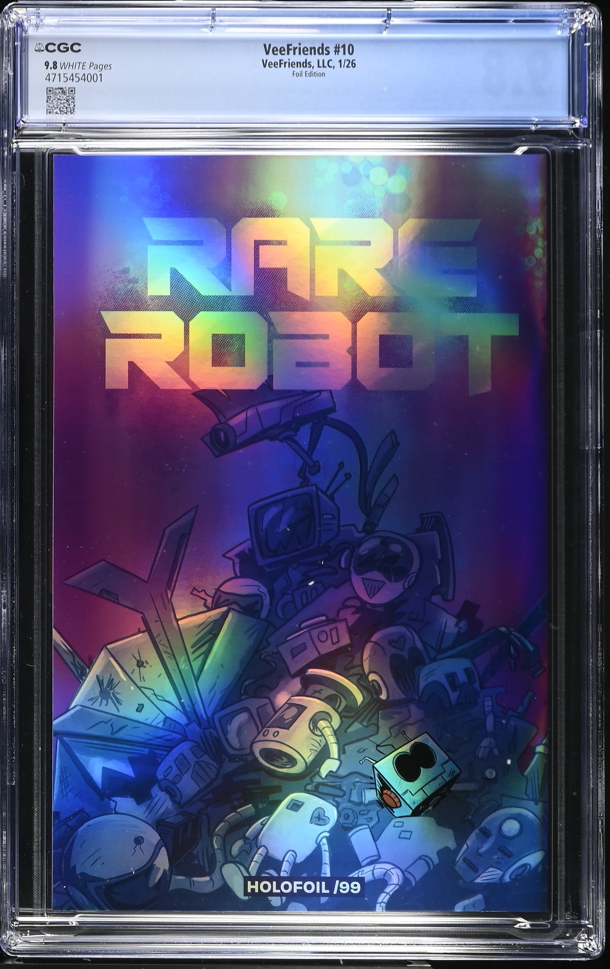 CGC Slab - 2026 VeeFriends #10 Rare Robot Holofoil /99 [9.8] back
