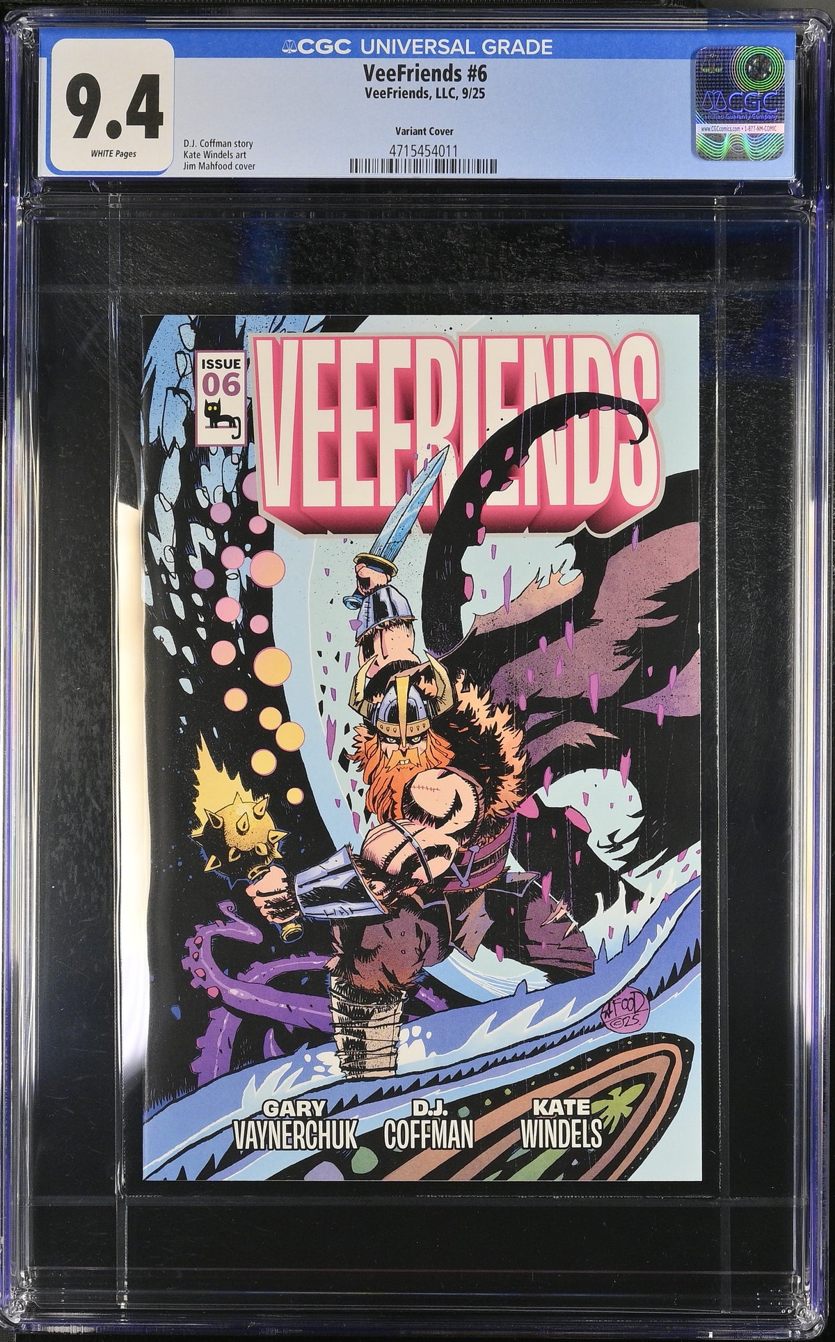 Front of VeeFriends Issue #6: Versatile Viking, CGC 9.4, certification 4715454011