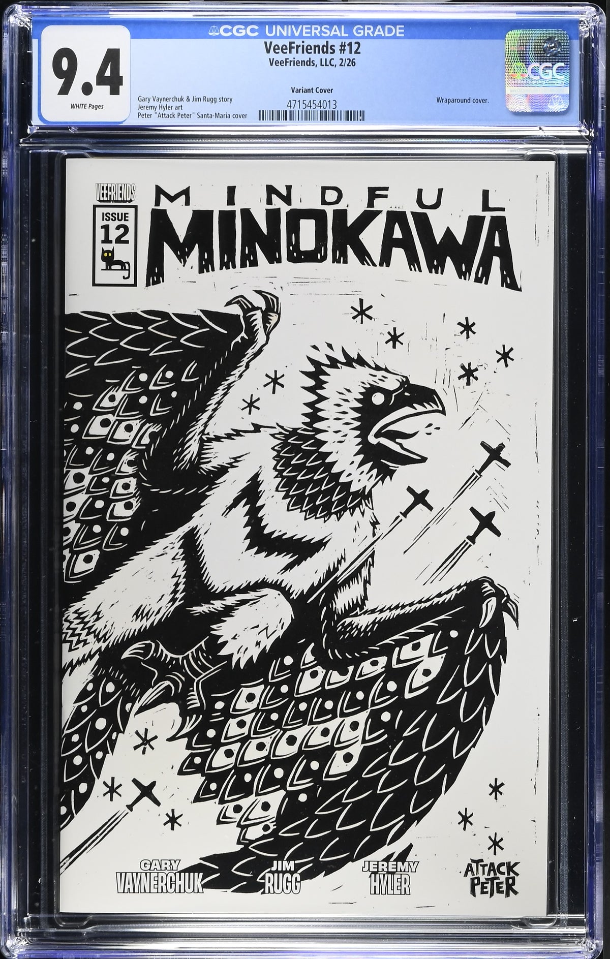 Front of VeeFriends Issue #12: Mindful Minokawa, CGC 9.4, certification 4715454013