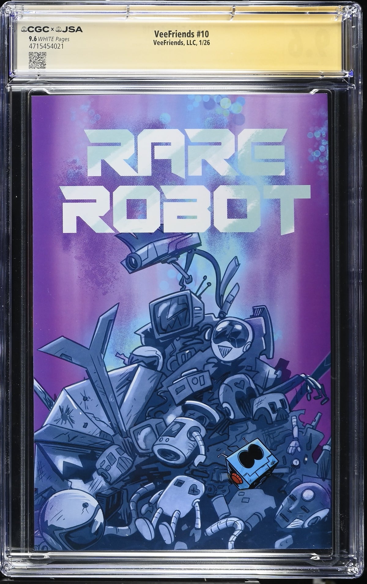 Back of VeeFriends Issue #10: Rare Robot, CGC 9.6, certification 4715454021